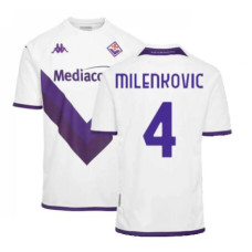 Fiorentina Away Milenkovic 4 White Authentic 2022-23 Jersey