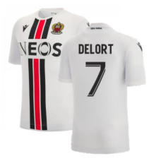 OGC Nice Away DELORT 7 White Replica 2022-23 Jersey
