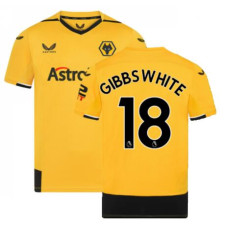 Wolves Home GIBBS WHITE 18 Yellow Replica 2022-23 Jersey