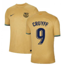 2022-23 Barcelona Cruyff 9 Yellow Away Authentic Jersey 