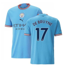 2022-23 Manchester City De Bruyne 17 Home Blue Authentic Jersey