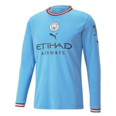 2022-23 Manchester City Long Sleeve Home Blue Replica Jersey