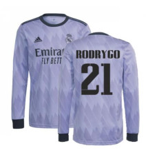 2022-23 Real Madrid Long Sleeve purple Away RODRYGO 21 Authentic Jersey 