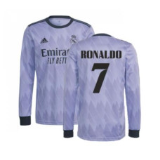 2022-23 Real Madrid Long Sleeve purple Away Ronaldo 7 Authentic Jersey 