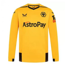 CUSTOM Wolves Home Yellow Replica Long Sleeve 2022-23 Jersey