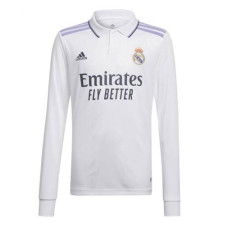 Youth CUSTOM 2022-23 Real Madrid Long Sleeve White Home Replica Jersey 