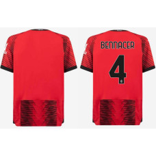 2023/24 AC Milan 4 - Bennacer Home Red And Black Replica Jersey