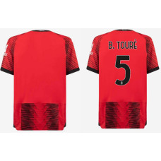 2023/24 AC Milan 5 - B. Toure Home Red And Black Replica Jersey