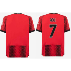 2023/24 AC Milan 7 - Adli Home Red And Black Replica Jersey
