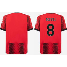 2023/24 AC Milan 8 -Tonali Home Red And Black Replica Jersey