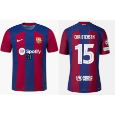 Mens Barcelona CHRISTENSEN 15 Home Red and Blue 2023/24 Authentic Jersey