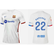Mens Barcelona RAPHINHA 22 Away White 2023/24 Authentic Jersey
